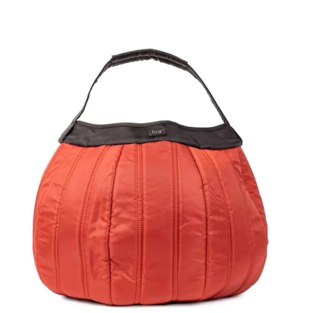 Lug Pumpkin Orange Quilted Puffer Tote Bag Seasonal Novelty Handbag NEW